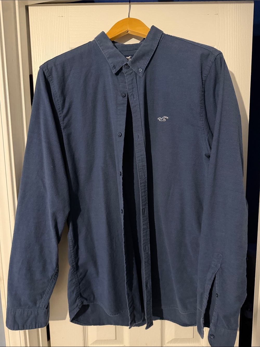 Hollister Men's Dark Navy Button-Up Shirt Jacket